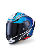 Alpinestars Casco S-R7 Zeal ECE 22.06, casco integrale da moto racing, nero, blu, rosa fluo e bianco lucido, costruzione in carbonio