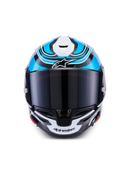 Alpinestars Casco S-R7 Zeal ECE 22.06, casco integrale da moto racing, nero, blu e bianco lucido, struttura in carbonio con certificazione ECE 22.06