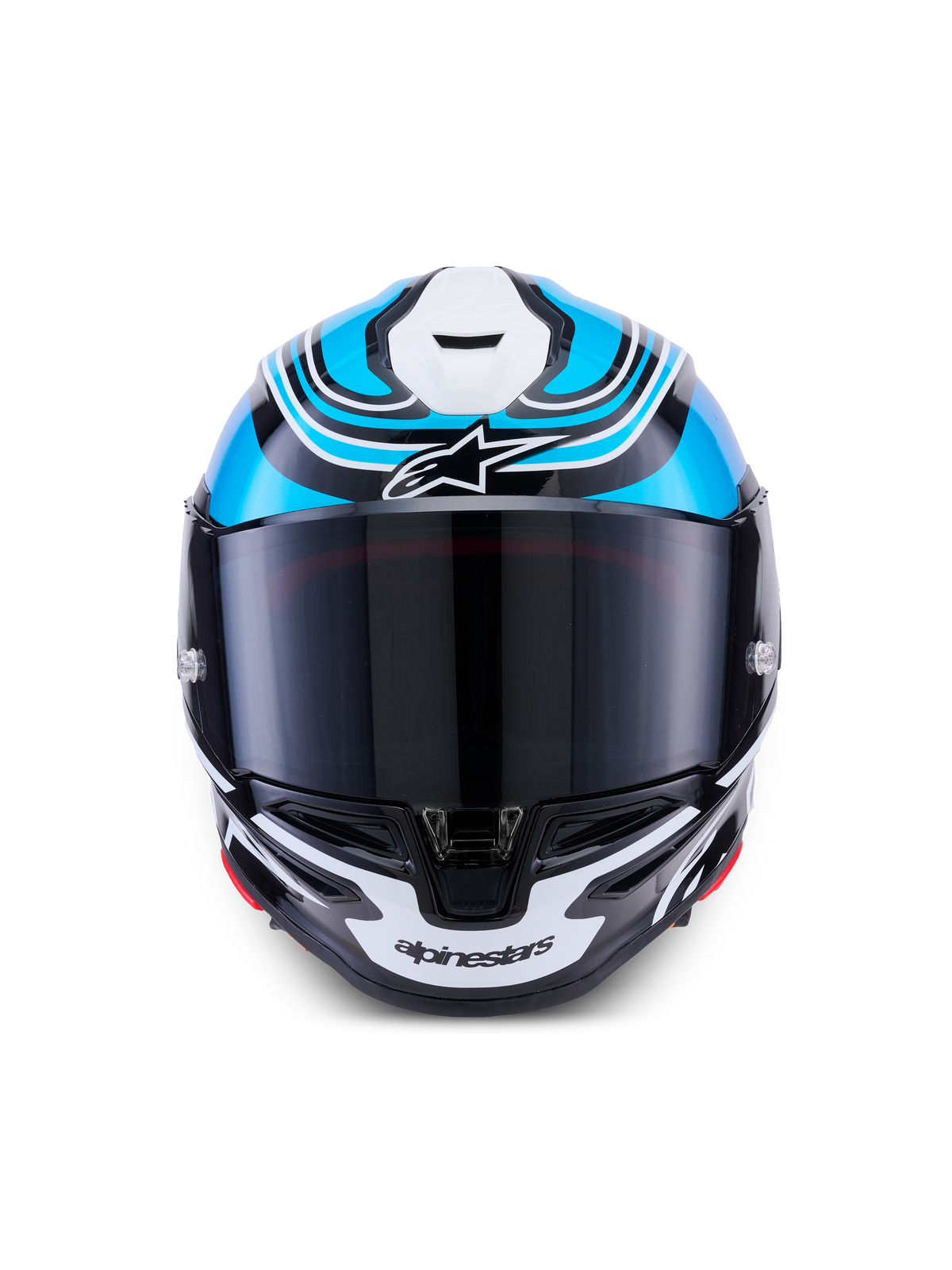 Alpinestars Casco S-R7 Zeal ECE 22.06, casco integrale da moto racing, nero, blu e bianco lucido, struttura in carbonio con certificazione ECE 22.06