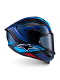 Alpinestars Casco S-R7 Kinetis ECE 22.06, casco integrale da moto racing, nero, blu e rosa con finitura lucida, costruzione in carbonio