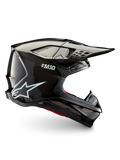 Alpinestars Supertech M10 Solid ECE 22.06, casco da motocross nero in carbonio lucido, calotta in carbonio, visiera a frontino e prese d’aria per uso fuoristrada