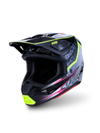 Casco Alpinestars S-M7 Blaster ECE06, per motocross, nero e grigio con dettagli giallo fluorescente, calotta composita, certificato ECE 22.06