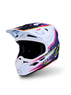 Alpinestars casco S-M7 Blaster ECE06, casco da motocross bianco, viola e rosa, calotta aerodinamica, certificato ECE 22.06