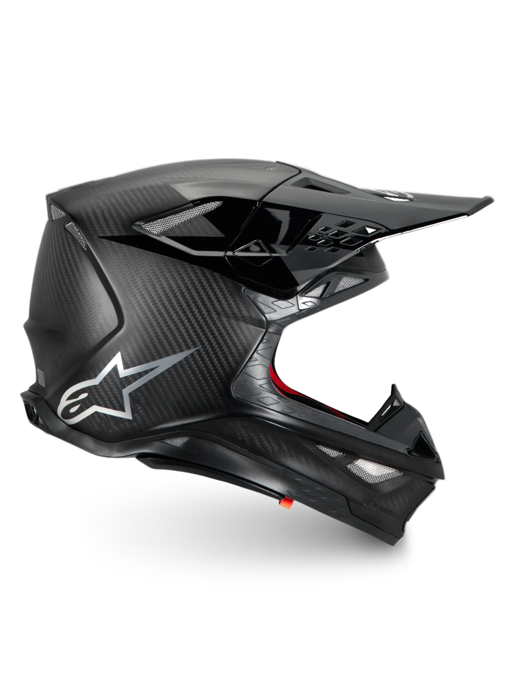 Alpinestars Casco Supertech M10 Fame, casco da motocross racing in fibra di carbonio nero opaco, certificato ECE 22.06.