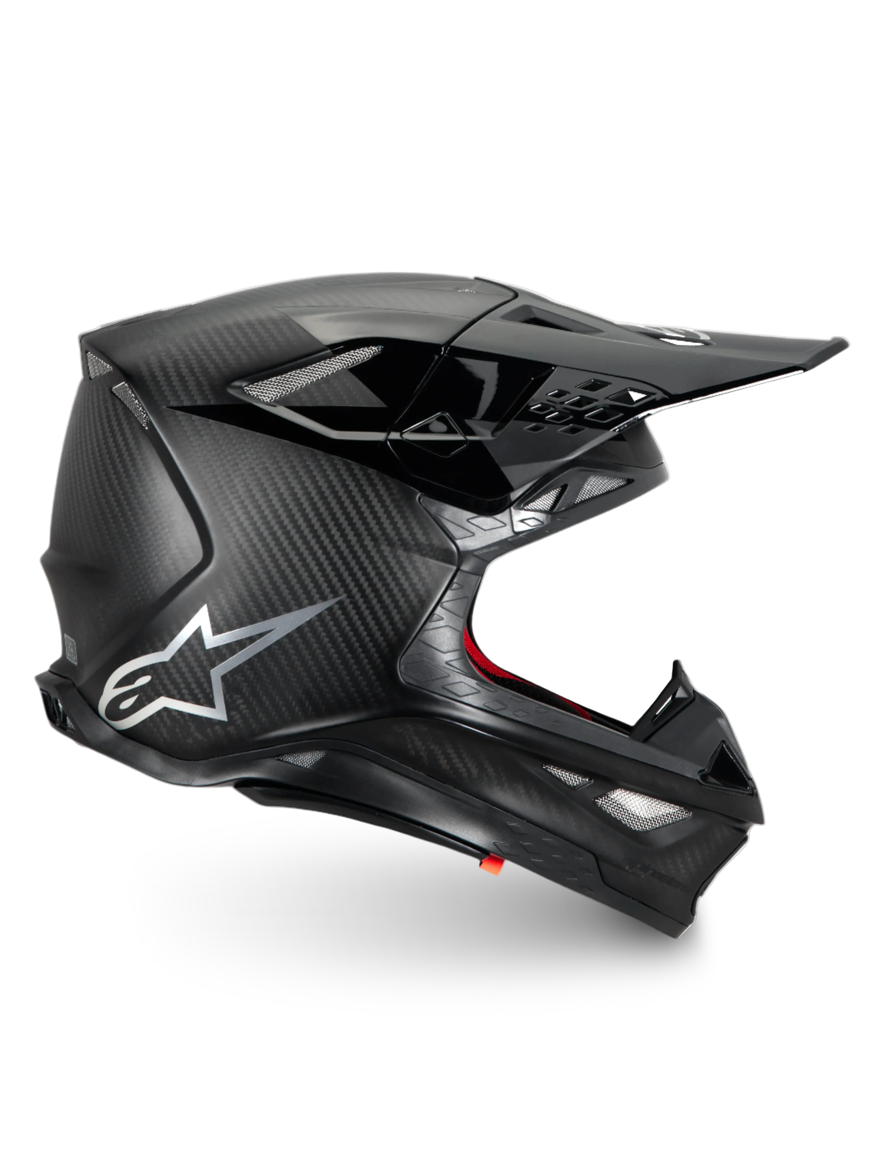Alpinestars Casco Supertech M10 Fame, casco da motocross racing in fibra di carbonio nero opaco, certificato ECE 22.06.