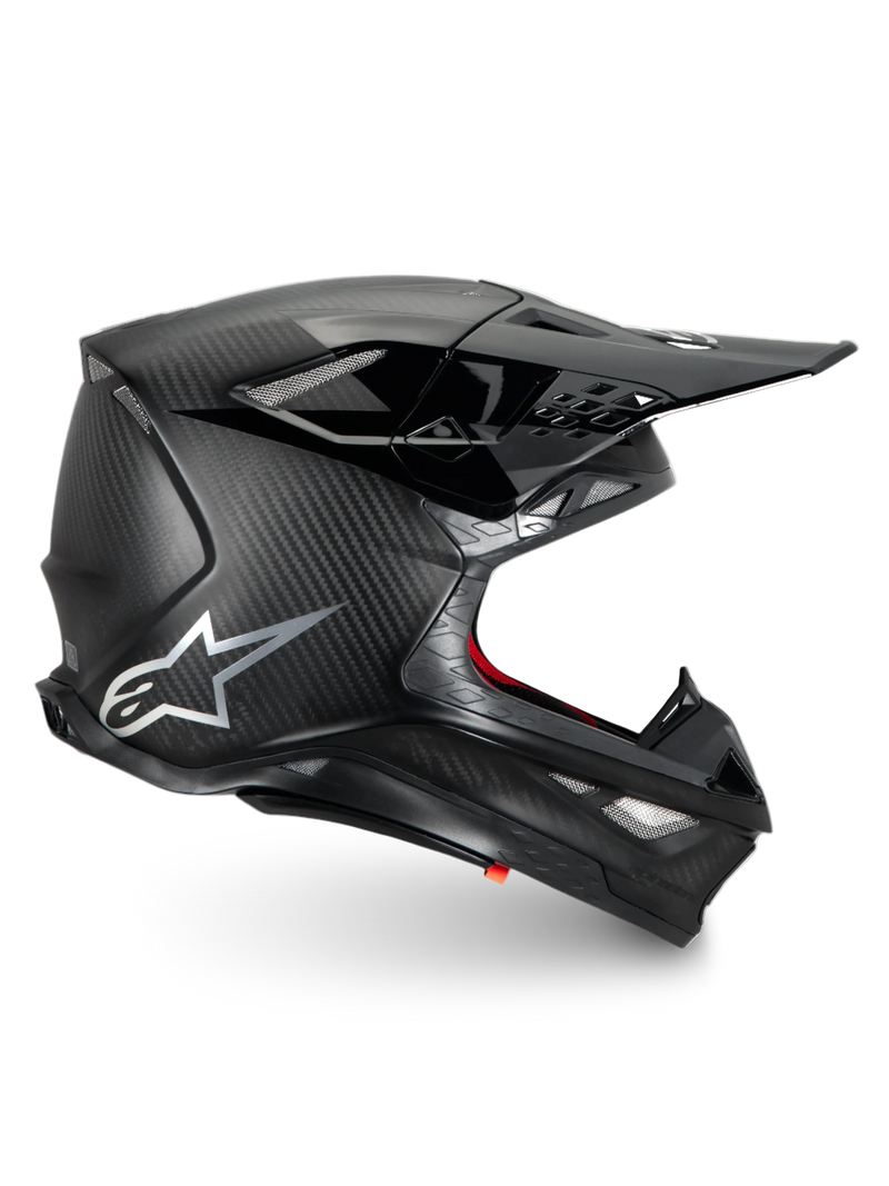 Alpinestars Casco Supertech M10 Fame, casco da motocross racing in fibra di carbonio nero opaco, certificato ECE 22.06.