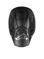 Alpinestars Casco Supertech M10 Fame ECE 22.06, vista dall'alto, nero carbonio opaco e lucido, fibra di carbonio 3K.