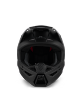 Alpinestars S-M3 Solid Helmet ECE 22.06, casco da motocross, nero opaco, vista frontale con ventilazione della mentoniera e branding 'ONE GOAL - ONE VISION', design aerodinamico per gare off-road