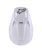 Casco Alpinestars S-M3 Solid, Bianco Lucido, casco da motocross, vista dall'alto con logo Alpinestars a stella nero e marchio SM3 sulla visiera, calotta termo-iniettata con finitura lucida, protezione off-road certificata ECE 22.06