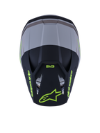 Casco Alpinestars S-M3 Radium, casco da motocross, verde, nero e giallo fluo opaco, finitura opaca con molteplici prese d'aria, design aerodinamico con visiera integrata, equipaggiamento protettivo specializzato per corse off-road e MX
