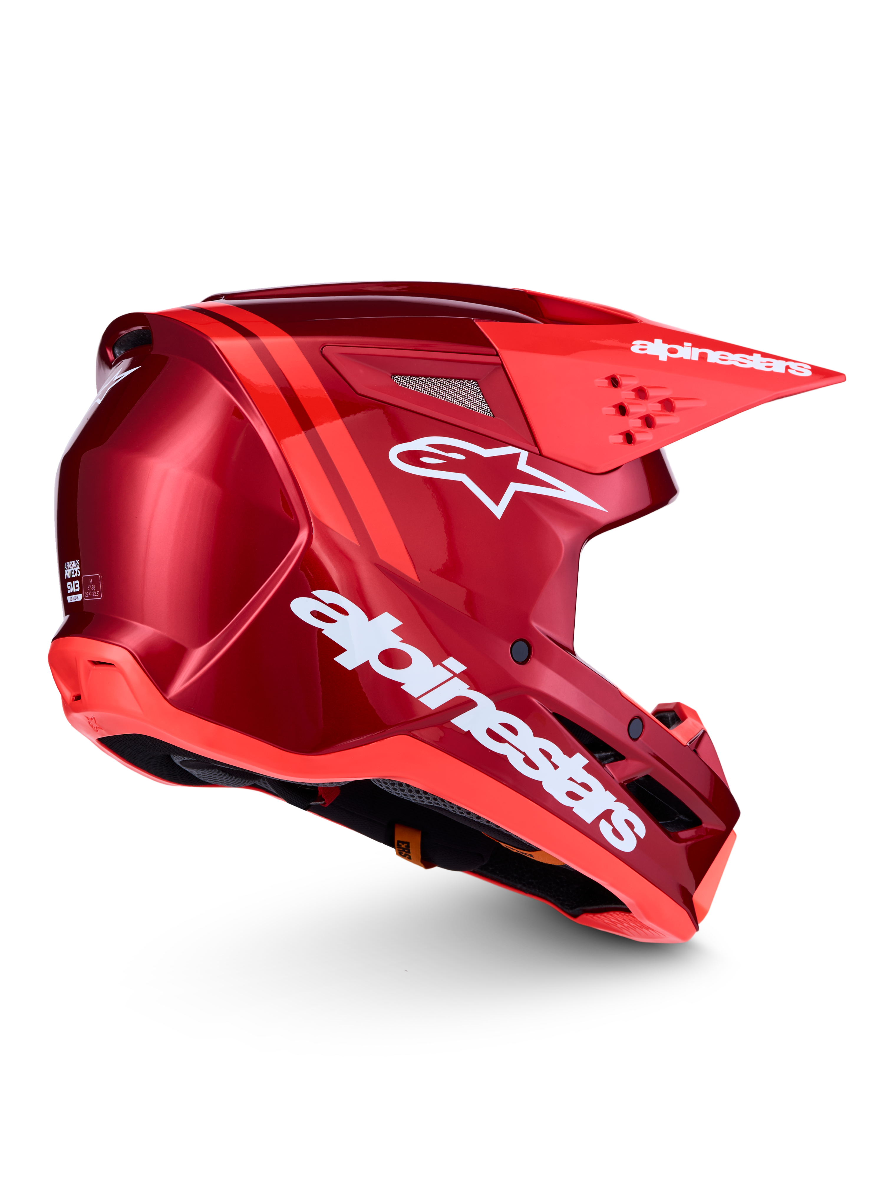 Alpinestars casco SM3 Radium ECE06, casco da motocross rosso e bianco, calotta termo-iniettata, omologato ECE 22.06.