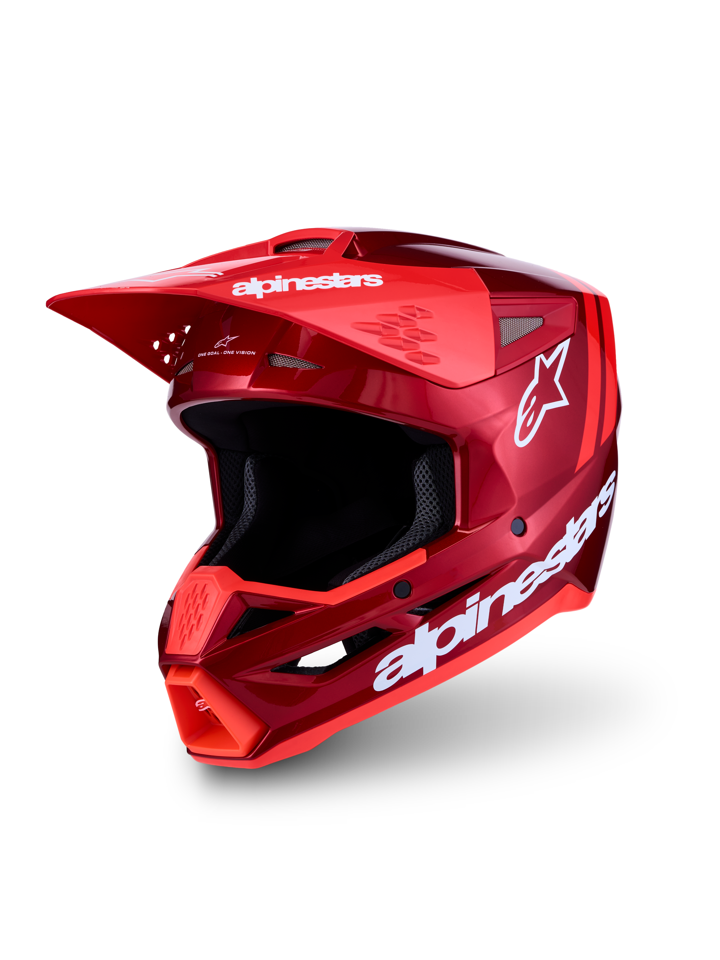 Alpinestars Casco SM3 Radium ECE06, casco da motocross racing rosso e bianco, calotta termoiniettata certificata ECE 2206