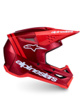 Alpinestars Casco SM3 Radium ECE06, casco da motocross rosso e bianco con ventilazione avanzata e protezione dagli impatti