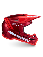 Alpinestars Casco SM3 Radium ECE06, casco da motocross rosso e bianco con ventilazione avanzata e protezione dagli impatti