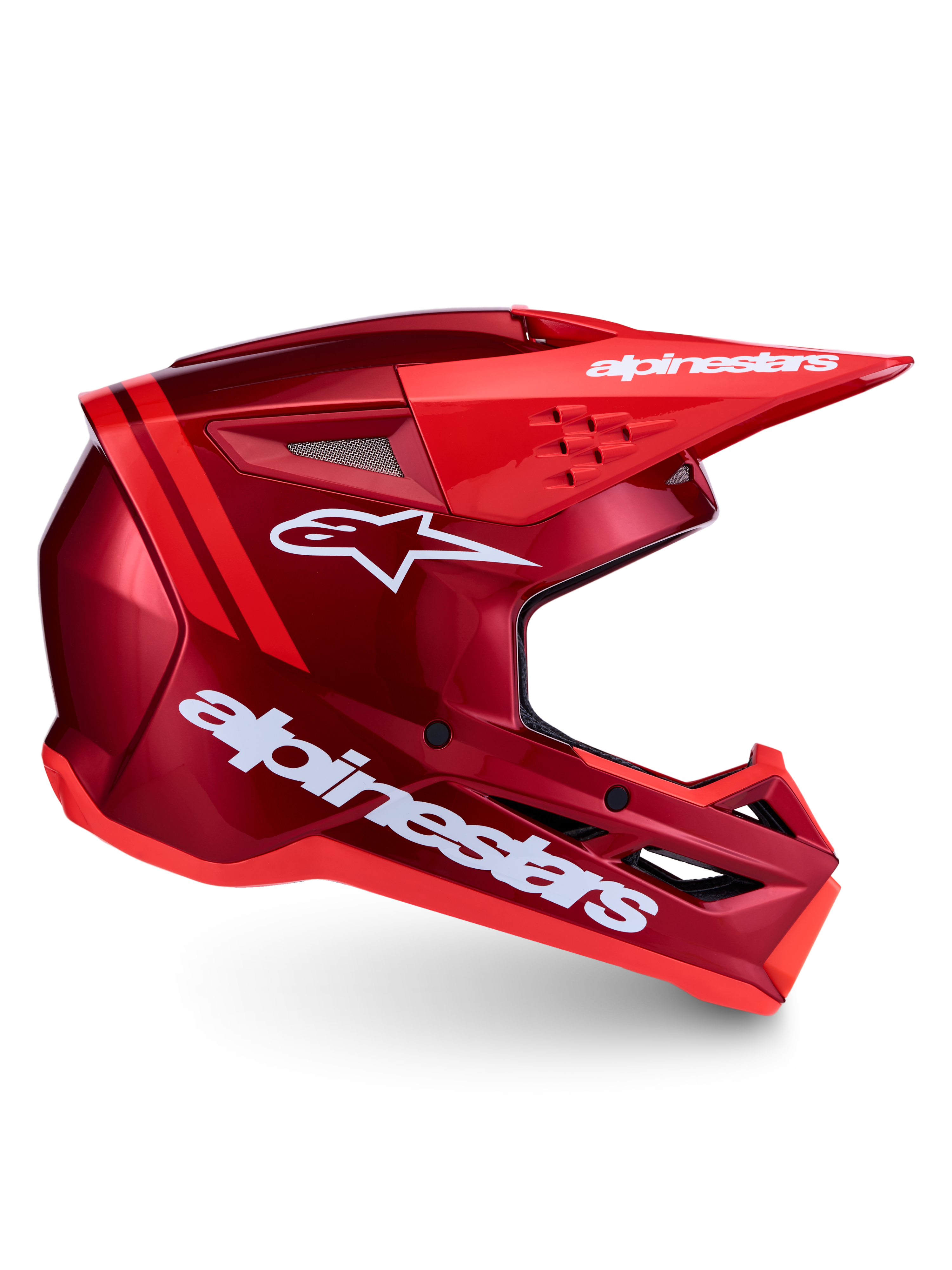 Alpinestars Casco SM3 Radium ECE06, casco da motocross rosso e bianco con ventilazione avanzata e protezione dagli impatti