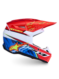 Alpinestars casco SM3 Falcon ECE06, casco da motocross fuoristrada da uomo, rosso, bianco e blu con dettagli gialli, certificato ECE 22.06, calotta termo-iniettata con grafica Falcon dinamica