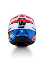 Alpinestars Casco SM3 Falcon ECE06, casco da motocross rosso e blu con grafica di un falco sul retro, certificato ECE 22.06