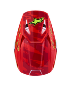 Alpinestars Casco SM3 Falcon ECE06, casco motocross rosso e giallo, grafiche a stella, certificato ECE 22.06, vista dall'alto