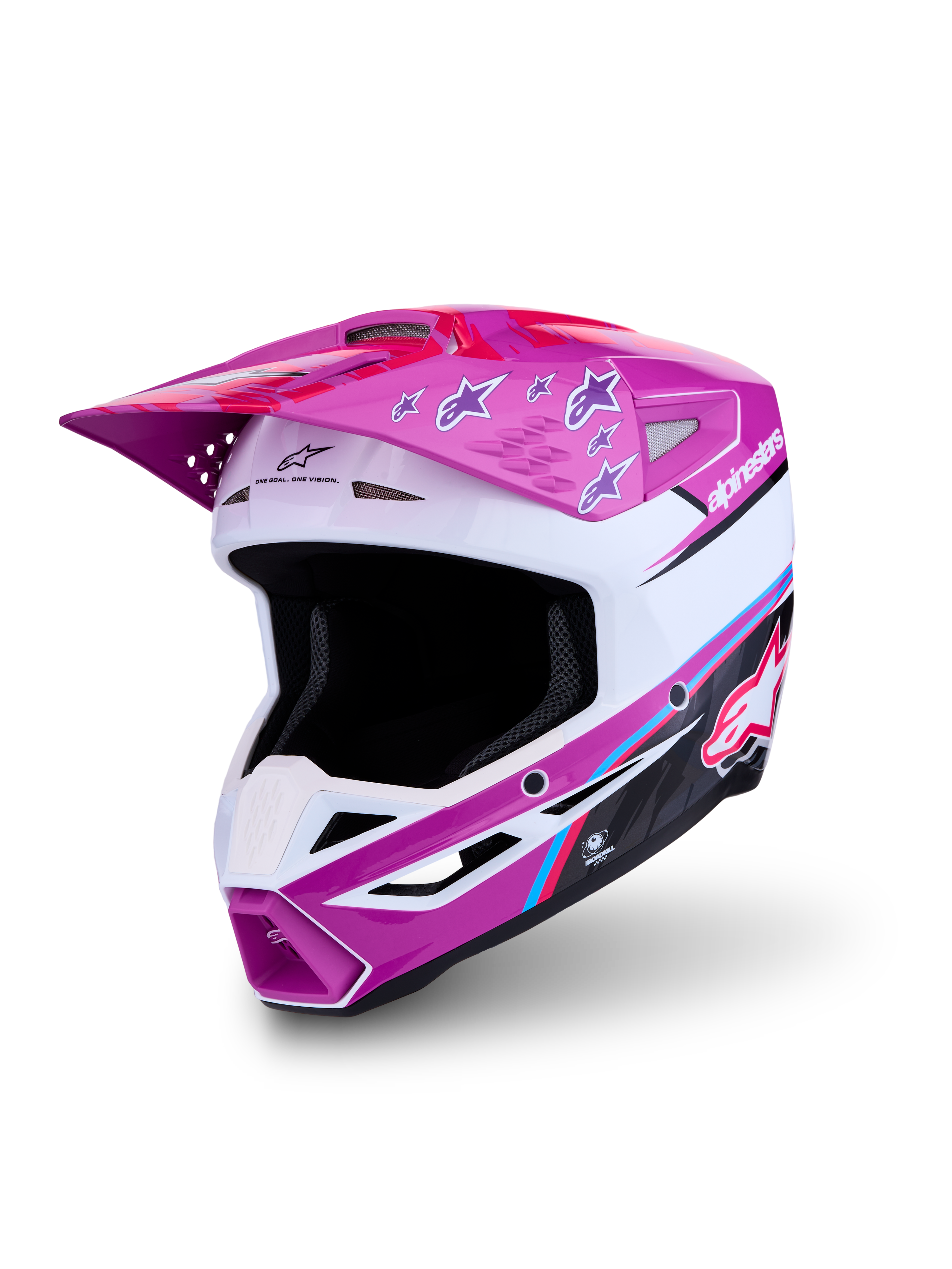 Alpinestars casco SM3 Falcon ECE06, casco da motocross e enduro, viola e bianco, calotta avanzata, certificato ECE 22.06