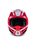 Alpinestars S-M3 Heat, casco da motocross fuoristrada unisex, rosso, bianco e nero, certificato ECE 22.06, vista frontale.