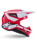 Casco Alpinestars S-M3 Heat, casco da motocross rosso, bianco e nero lucido, con protezione off-road certificata ECE 22.06.