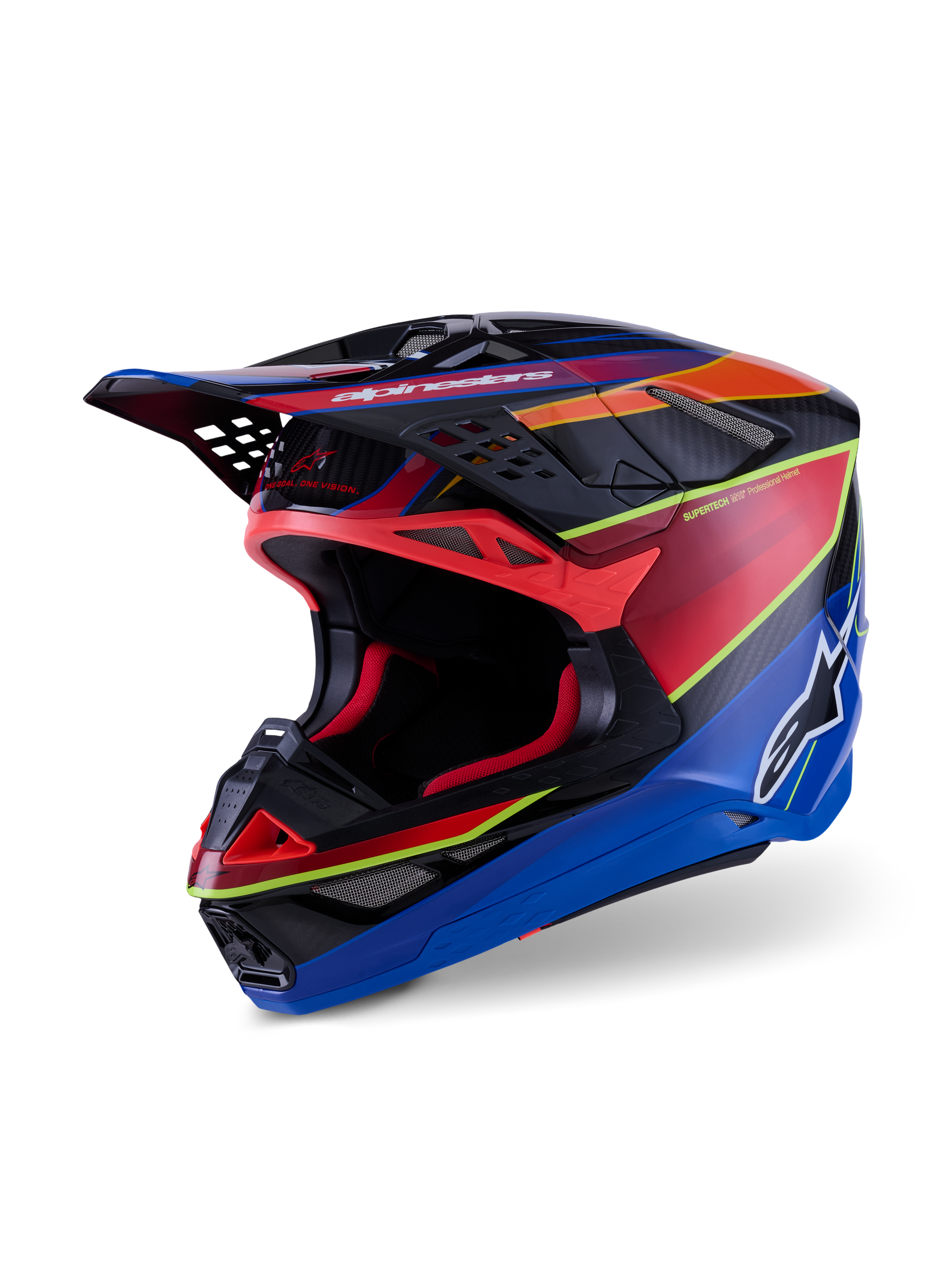 Casco Supertech M10 Era ECE 22.06 Blu Rosso Giallo Fluo Lucido