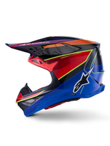 Casco Supertech M10 Era ECE 22.06 Blu Rosso Giallo Fluo Lucido