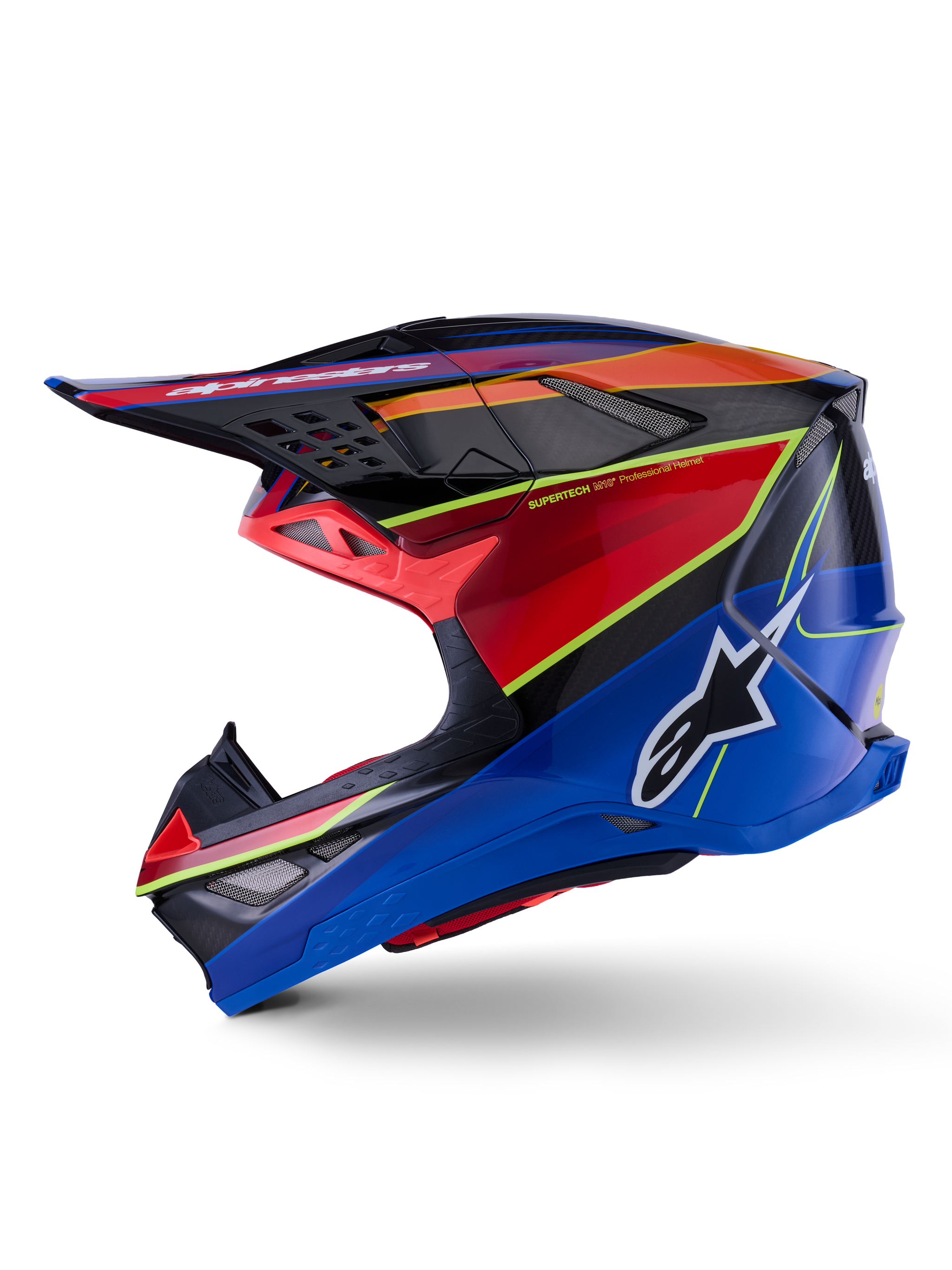 Casco Supertech M10 Era ECE 22.06 Blu Rosso Giallo Fluo Lucido