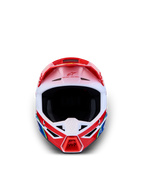 Alpinestars Casco SM3 Falcon Ragazzo ECE06, casco da motocross rosso e bianco, certificato ECE 2206 per gare off-road.