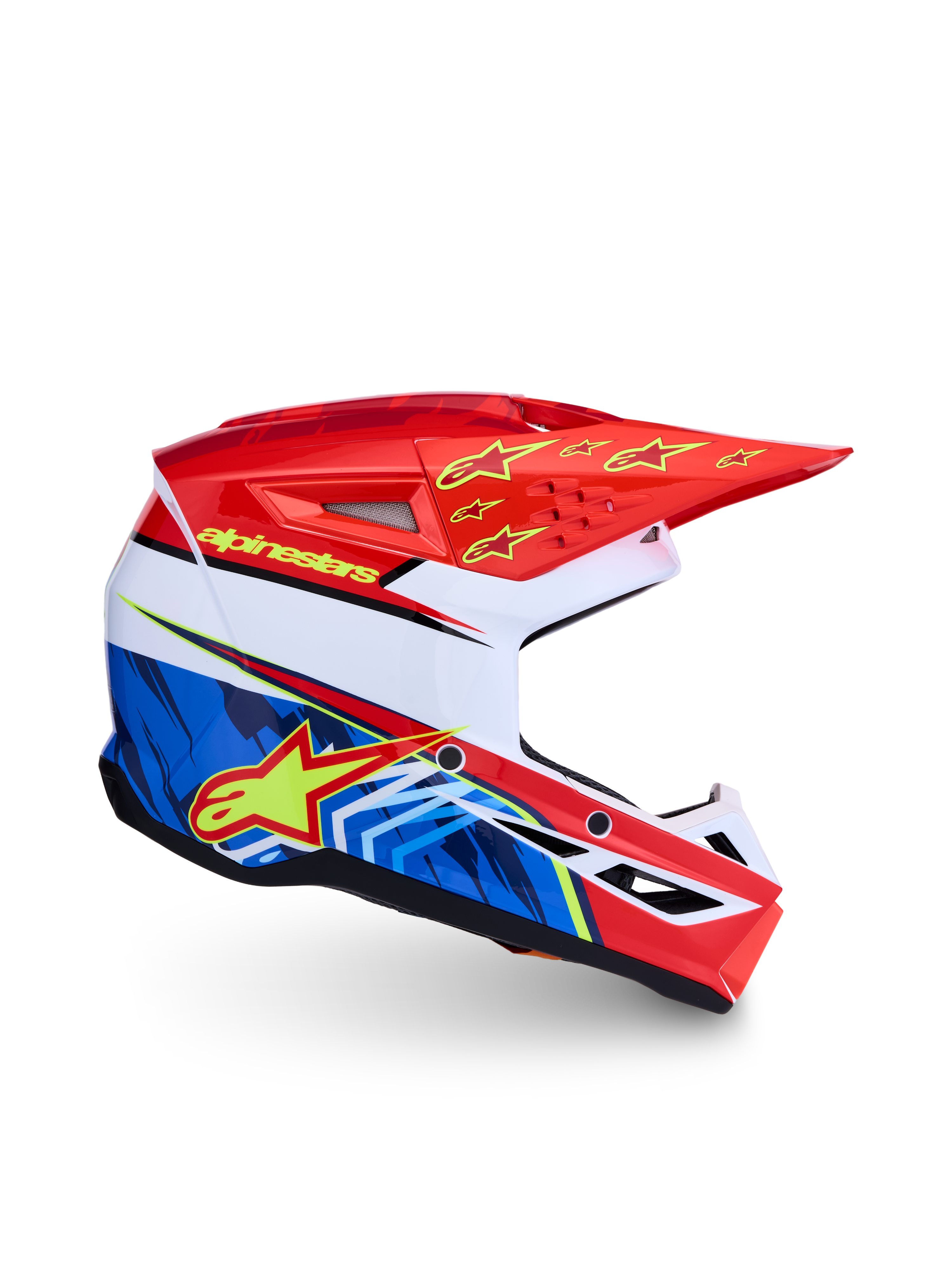 Alpinestars casco SM3 Falcon ragazzo, casco da motocross rosso e blu, calotta leggera e aerodinamica, certificato ECE 2206