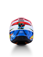 Alpinestars Casco SM3 Falcon Ragazzo, casco motocross rosso, bianco e blu, certificato ECE 2206 con grafica falco.