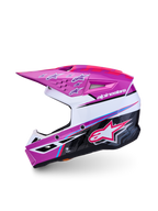 Alpinestars Casco SM3 Falcon Ragazzo ECE06, casco da motocross per ragazzi, viola e bianco, certificato ECE 22.06