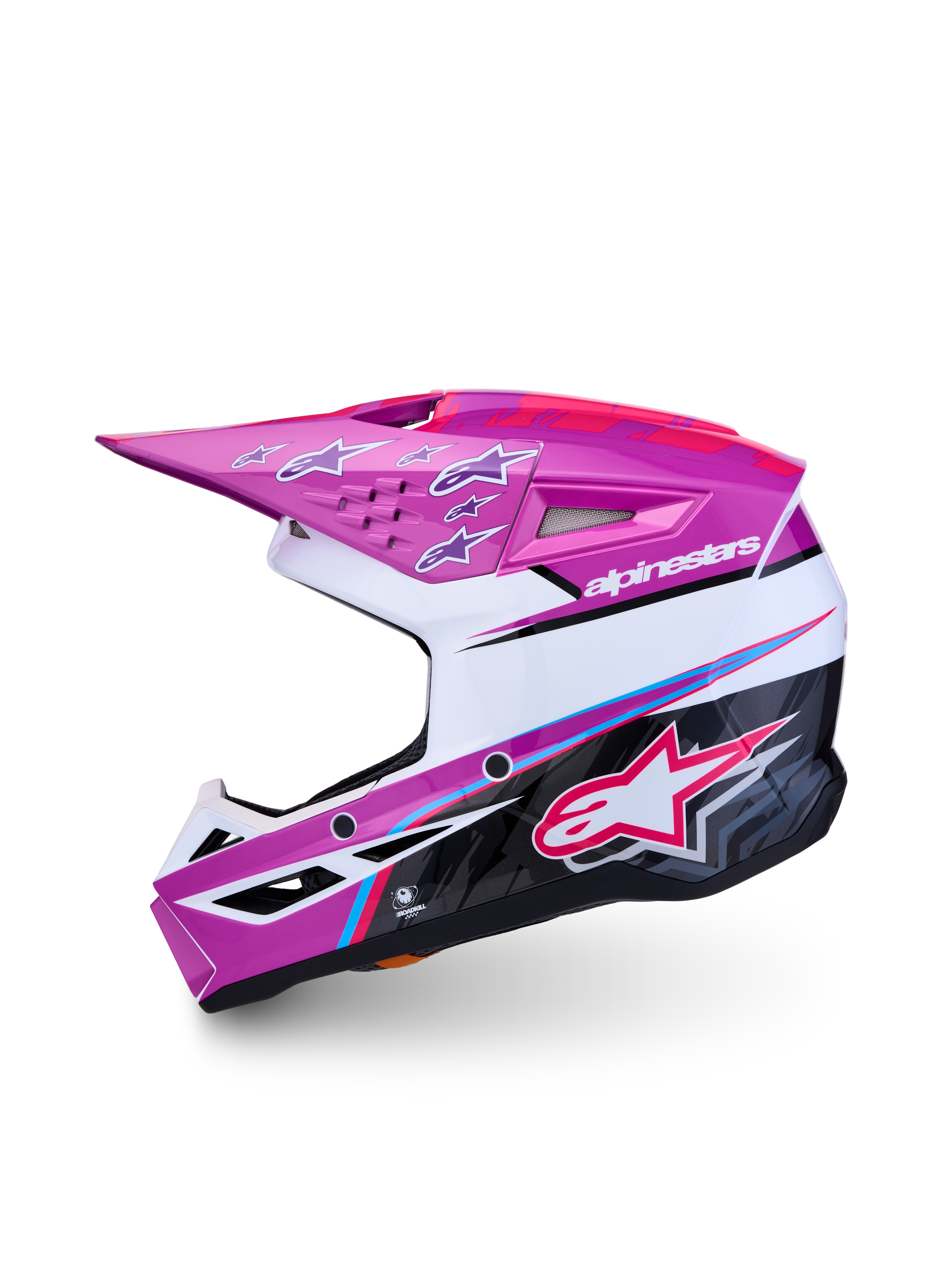 Alpinestars Casco SM3 Falcon Ragazzo ECE06, casco da motocross per ragazzi, viola e bianco, certificato ECE 22.06