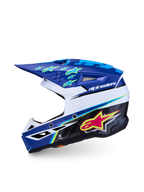 Alpinestars casco SM3 Falcon ragazzo, per motocross, blu e bianco, certificato ECE06, calotta in polimero leggero.