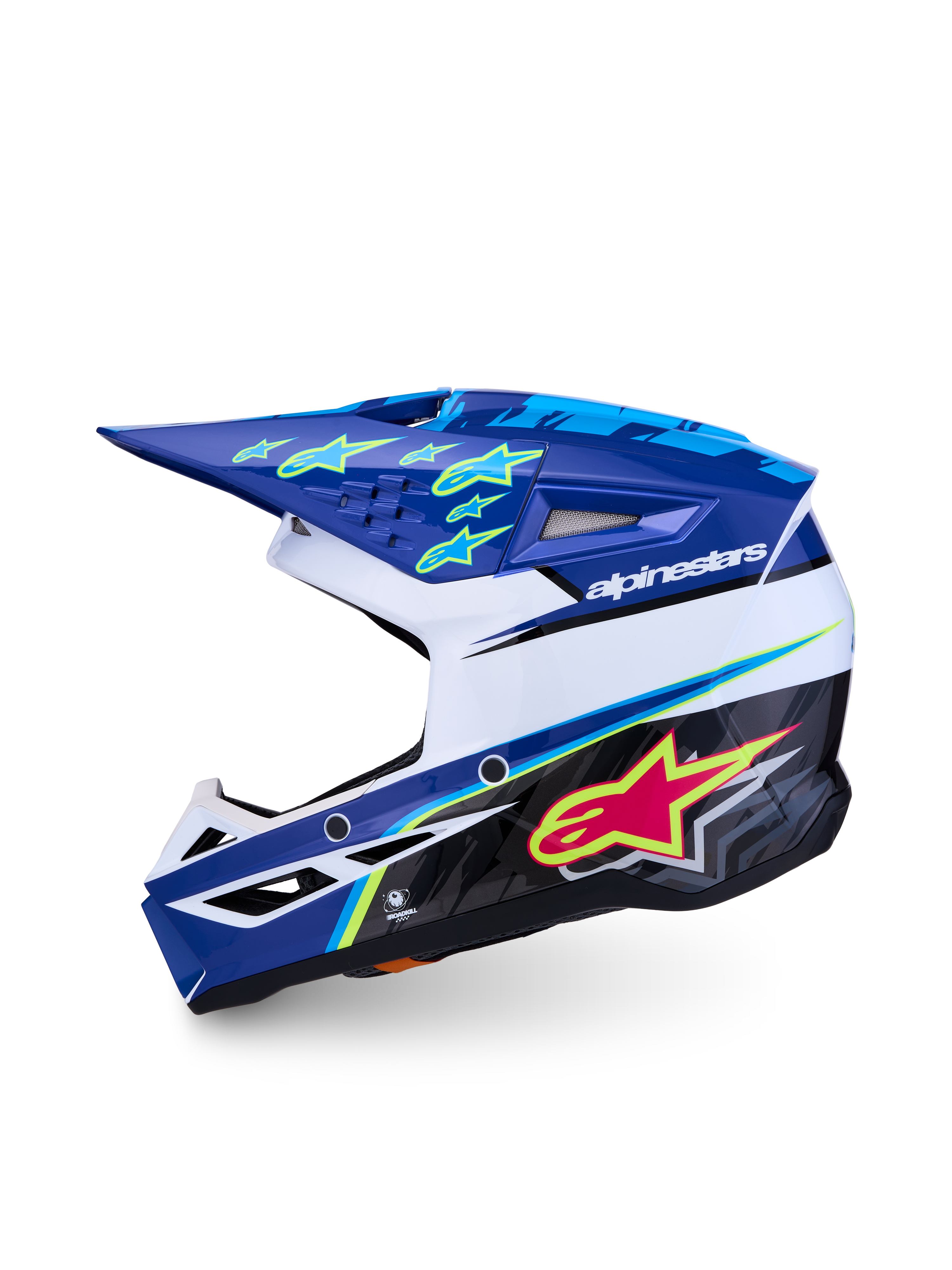 Alpinestars casco SM3 Falcon ragazzo, per motocross, blu e bianco, certificato ECE06, calotta in polimero leggero.