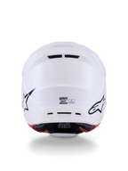 Alpinestars S-M7 Solid Casco ECE 22.06, casco da motocross, bianco lucido, calotta aerodinamica in materiale composito multistrato, con sistema di ventilazione a 20 prese d'aria e visiera regolabile, design aerodinamico per competizioni off-road