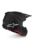 Alpinestars S-M7 Solid ECE06, casco da motocross nero opaco con logo a stella bianco, design aerodinamico con ventilazione superiore, certificato CE