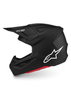 Alpinestars casco S-M7 Solid ECE06, casco motocross nero opaco con logo bianco e calotta aerodinamica, certificato ECE 22.06