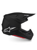 Alpinestars Casco S-M7 Solid ECE06, casco da motocross nero opaco, calotta aerodinamica in materiale composito, logo bianco, certificato ECE 22.06 per fuoristrada.