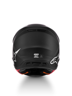 Alpinestars casco S-M7 Solid ECE06, vista posteriore, casco motocross nero opaco, taglia M, certificato ECE 22.06