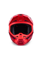 Casco Alpinestars S-M7 Core, casco da motocross, rosso lucido, vista frontale con diverse prese d'aria e design aerodinamico, marchio Astars sulla visiera e sulla mentoniera, attrezzatura professionale per gare off-road