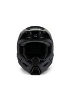 Casco Alpinestars S-M3 Youth Solid, casco da motocross, nero opaco, vista frontale, con finitura opaca, prese d'aria sulla mentoniera e sulla fronte, logo SM3 bianco, design aerodinamico per corse fuoristrada