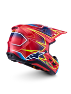 Alpinestars casco S-M7 Cast ECE06, casco da motocross racing rosso e giallo fluo, certificato ECE 22.06 per gare off-road