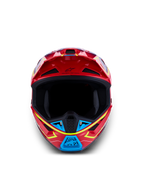 Alpinestars Casco S-M7 Cast ECE06, casco da motocross, rosso lucido, blu e giallo fluo, certificato ECE 22.06.