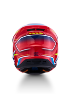 Alpinestars Casco S-M7 Cast ECE06, casco da motocross rosso e blu lucido con profilo aerodinamico e certificato ECE 22.06.