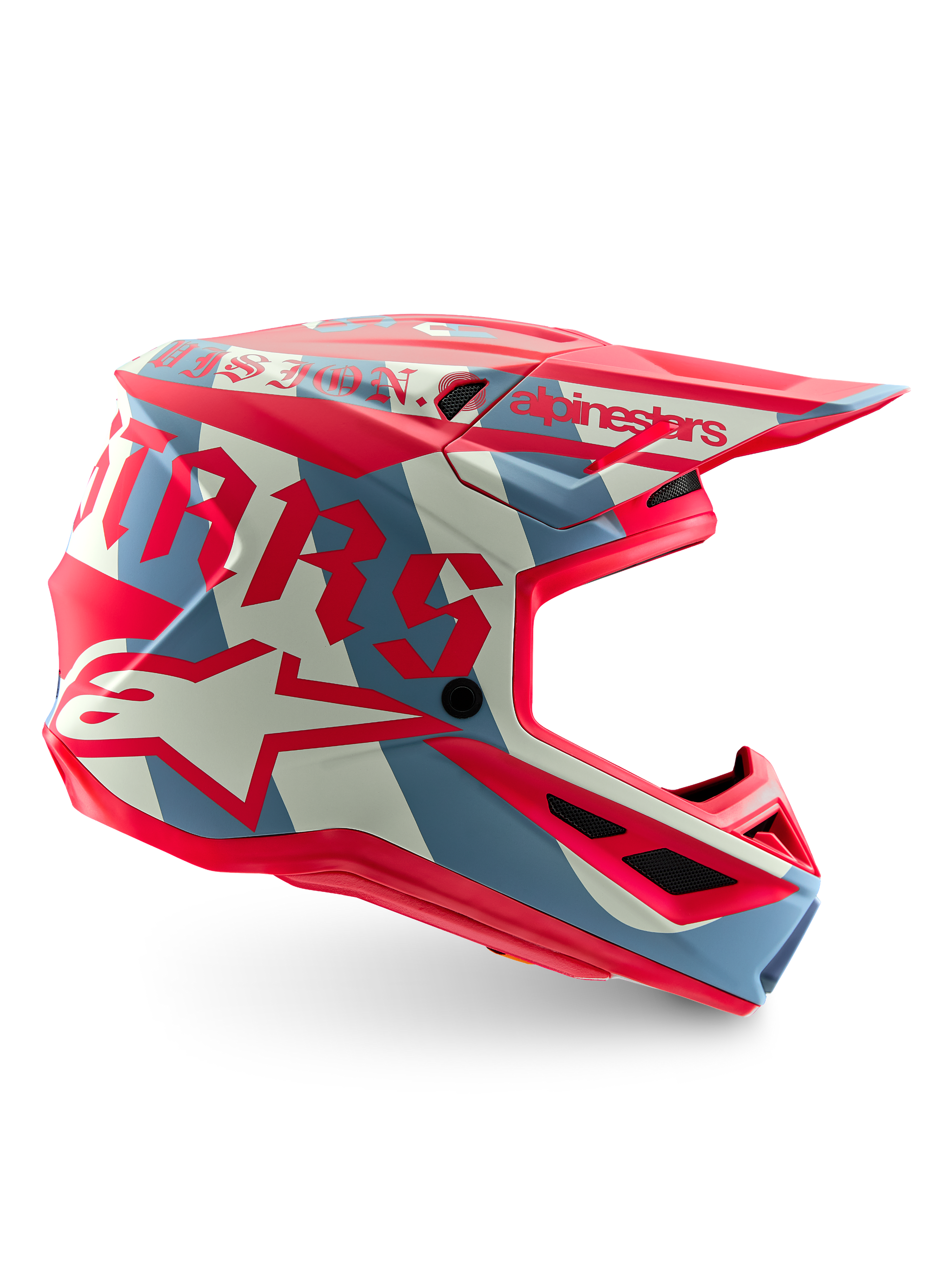 Casco S-M7 Beast Coast Edizione Limitata, grigio e arancione opaco con grafiche a strisce, protezione per motocross.