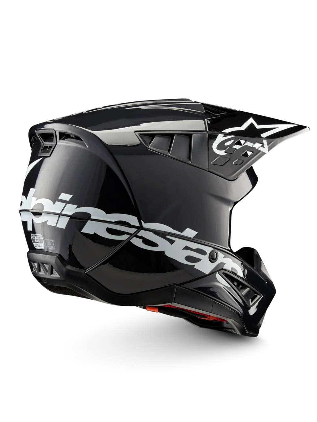 Alpinestars Casco S-M5 Corp ECE 22.06, casco da motocross grigio scuro lucido e bianco, certificato ECE per off-road