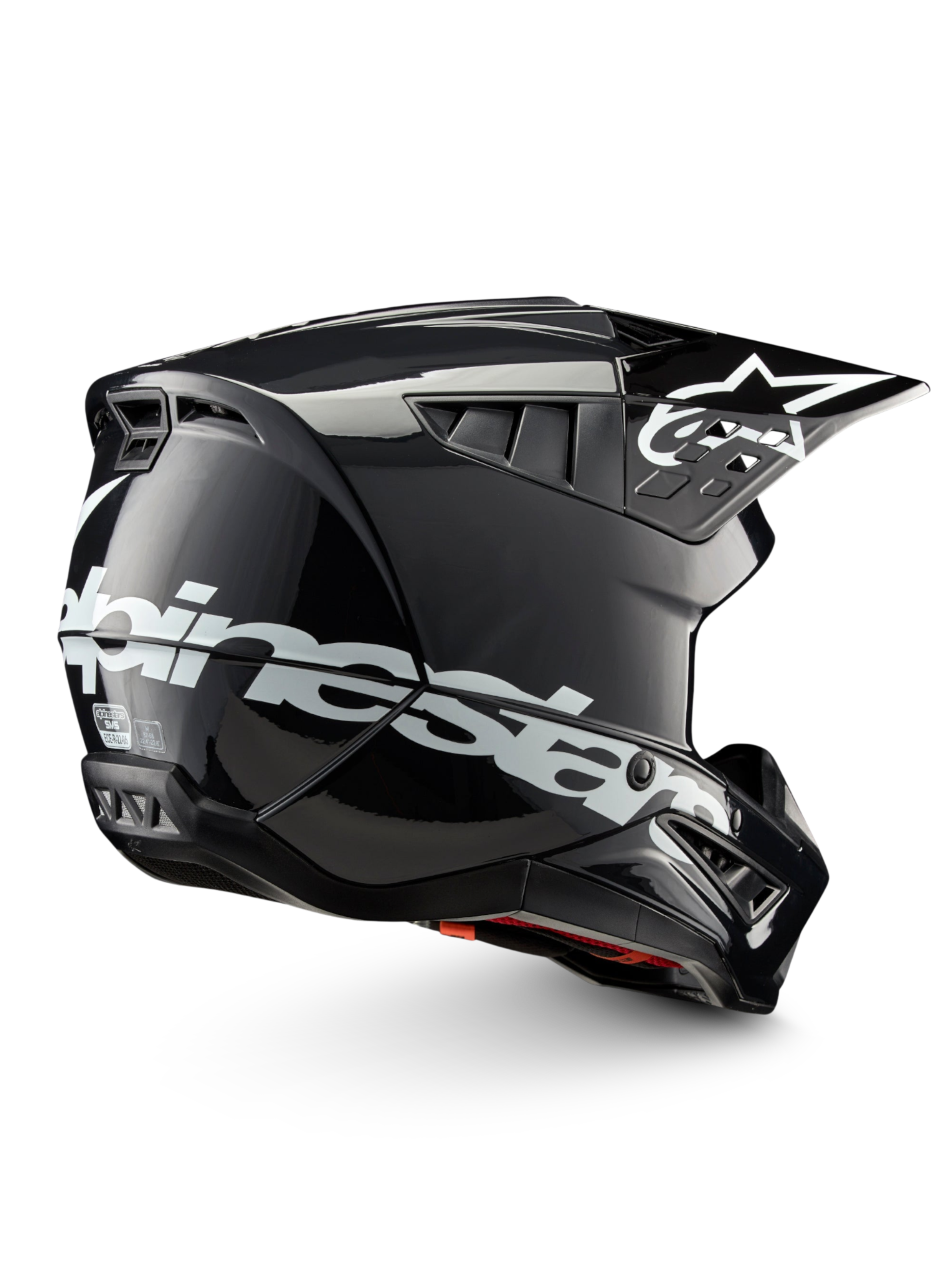 Alpinestars Casco S-M5 Corp ECE 22.06, casco da motocross grigio scuro lucido e bianco, certificato ECE per off-road