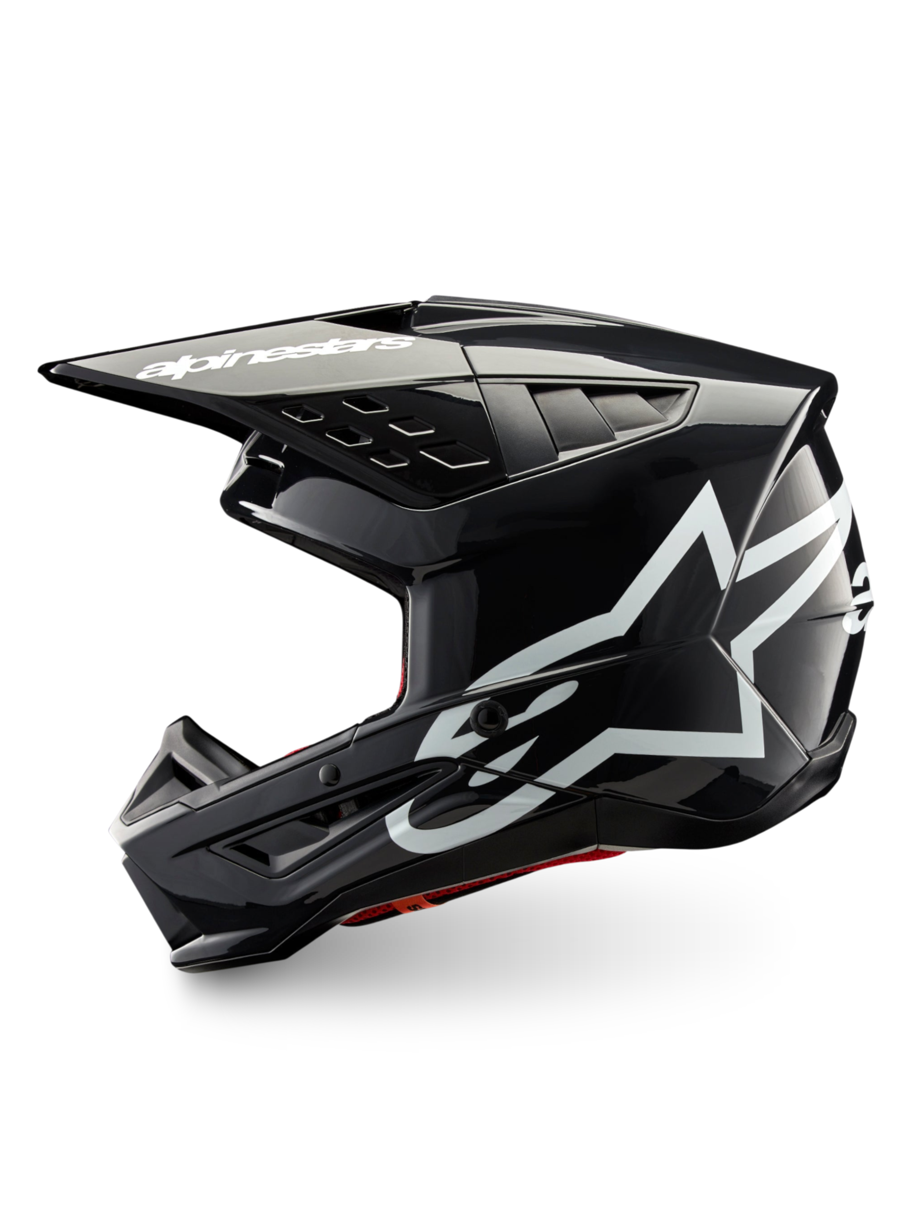 Alpinestars casco S-M5 Corp ECE 22.06, casco da motocross grigio scuro lucido con loghi bianchi