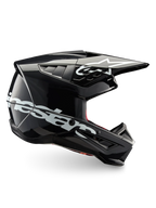 Alpinestars Casco S-M5 Corp ECE 22.06, casco da motocross off-road, grigio scuro lucido e bianco, calotta in termoplastica leggera, certificato ECE